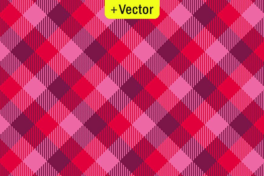 Retro Valentine's Simple Tartan Diagonal