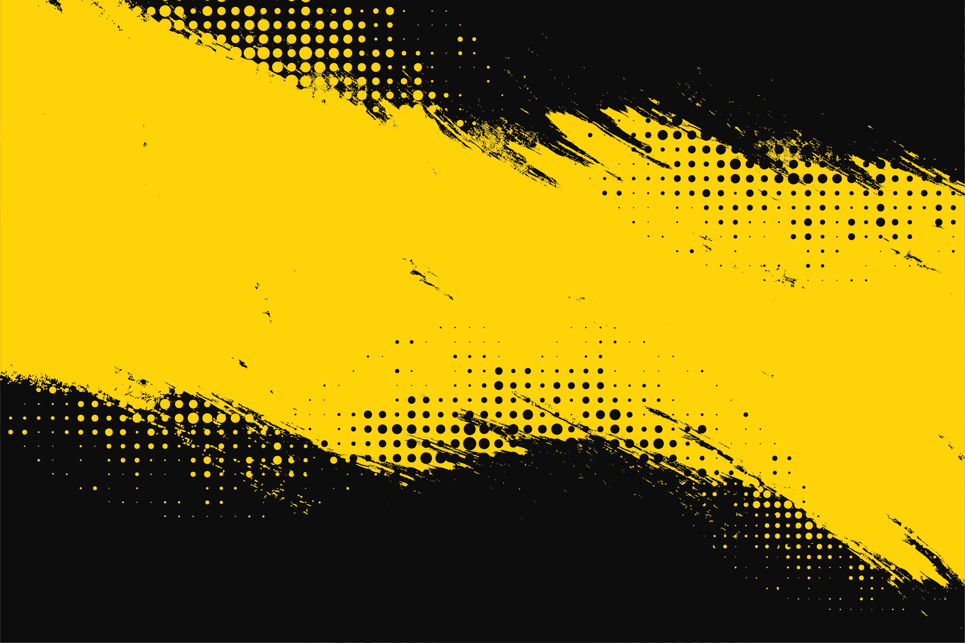 Yellow Black Brush Background Halftone