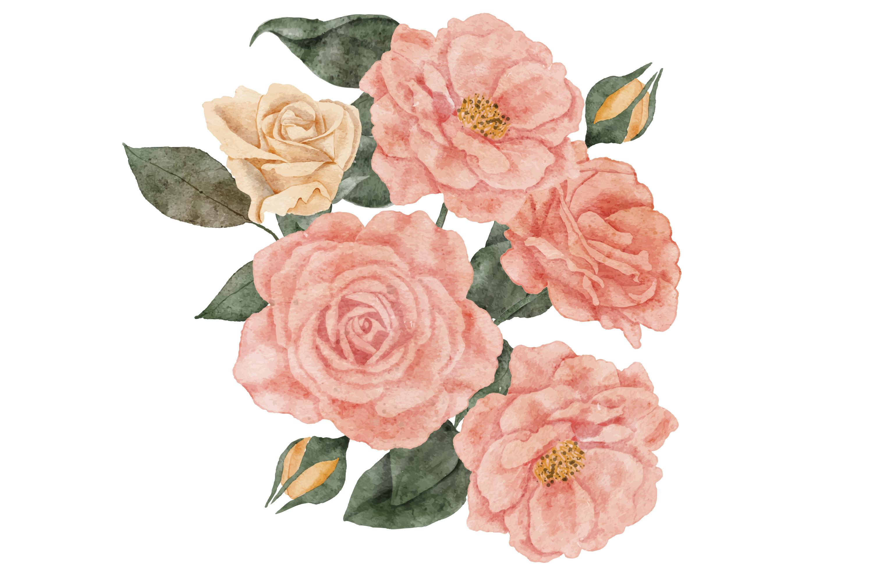 Watercolor Flower, Floral Flower