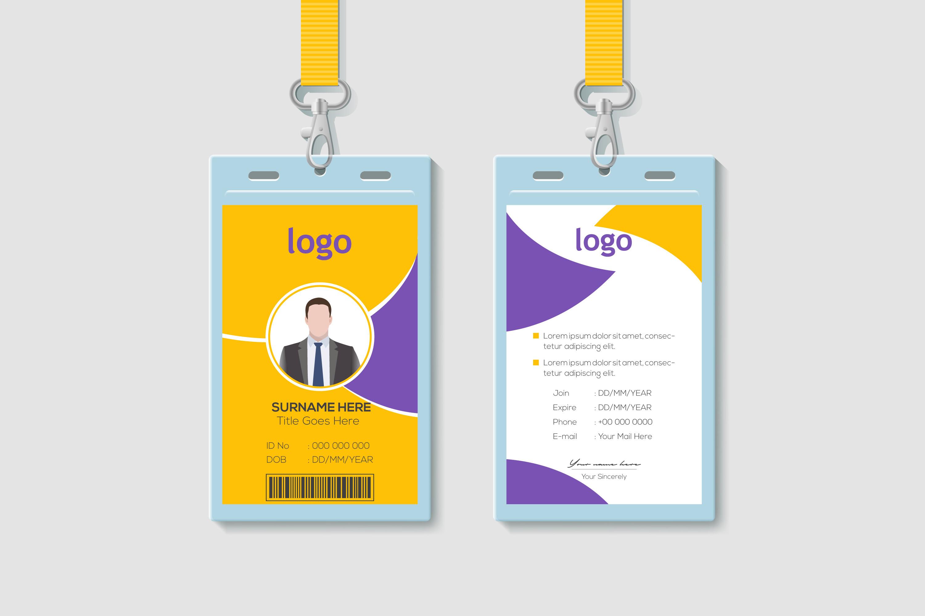 Clean ID Card Design Template