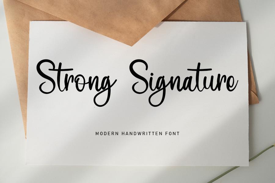 Strong Signature Font