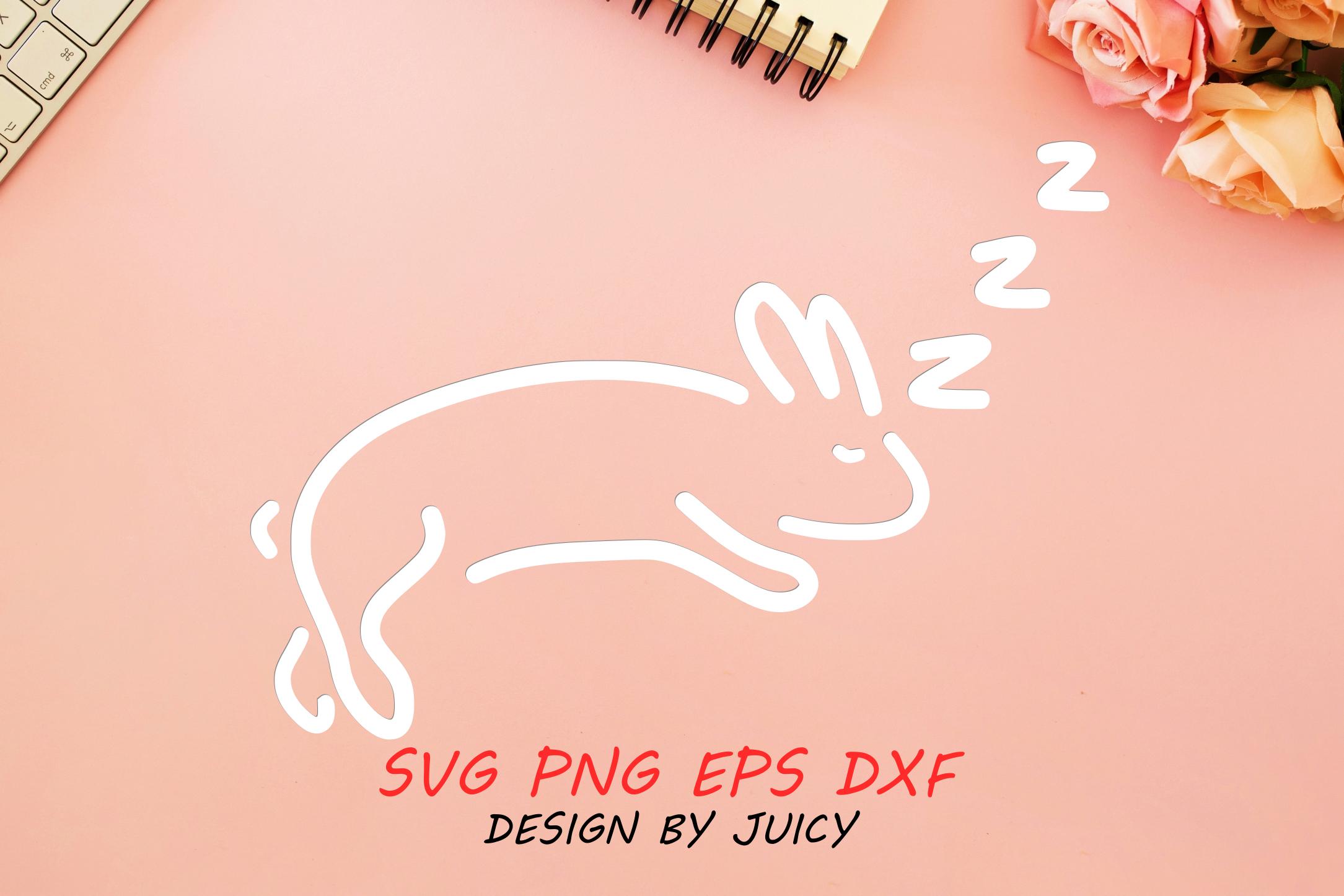 Sleeping Lazy Rabbit Svg