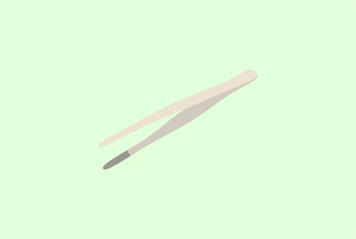 Tweezer Cartoon Flat Vector Illustration
