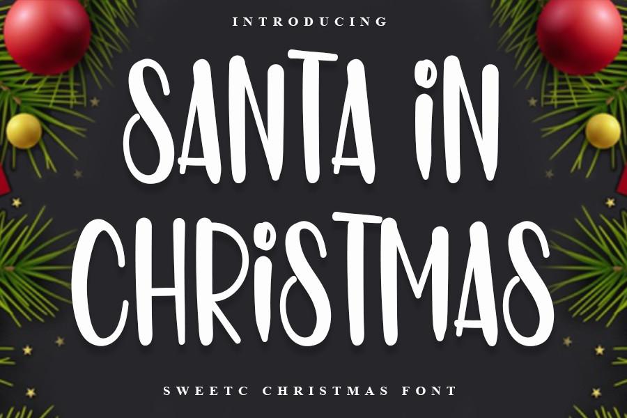 Santa in Christmas Font
