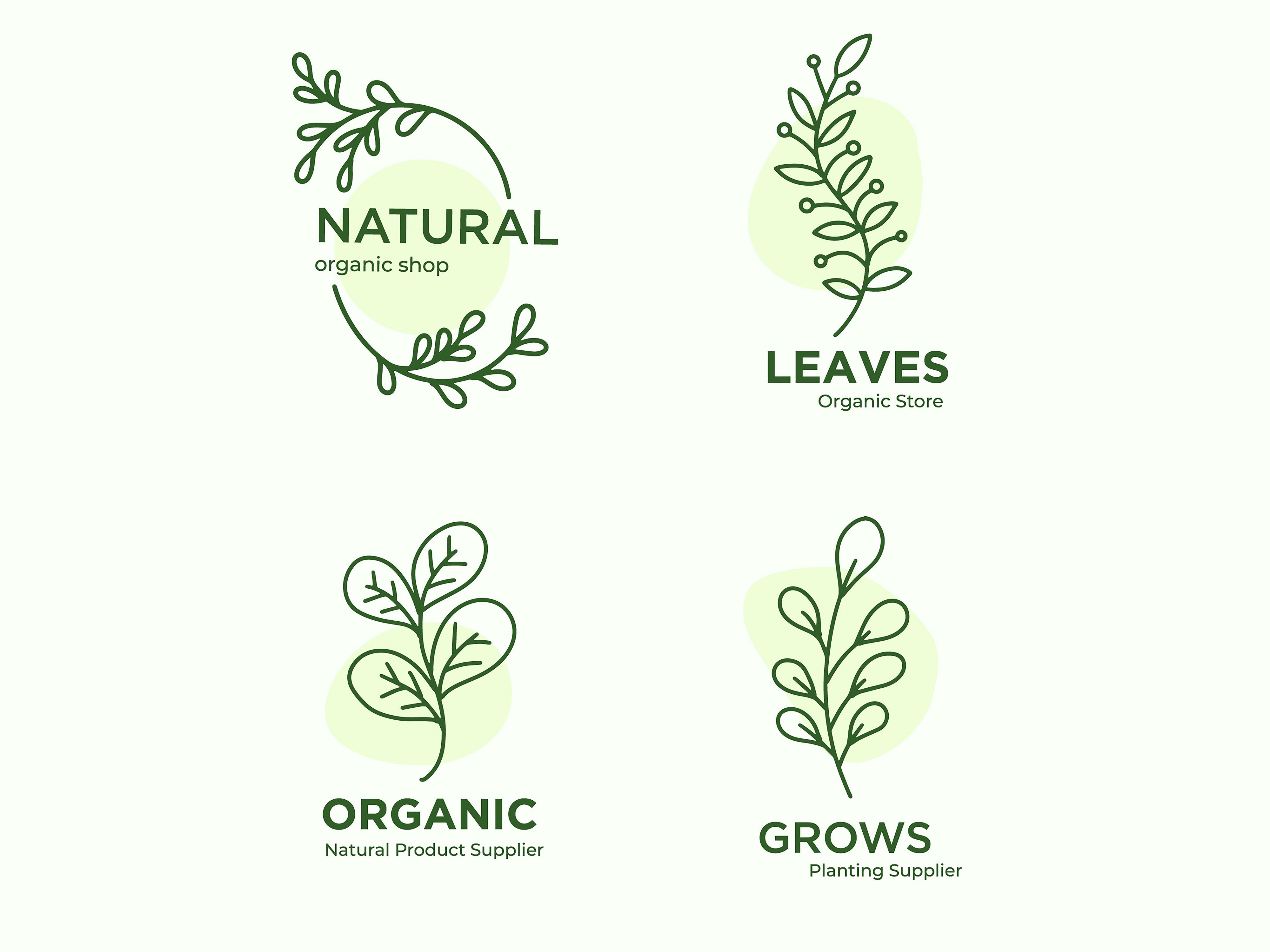 Set Leaf Tree Plant Nature Botanical