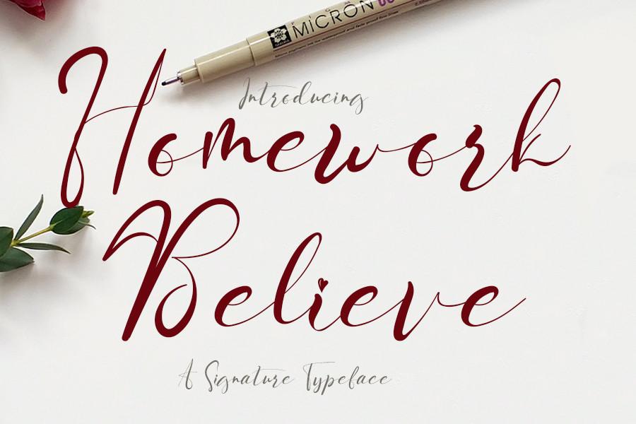 Homework Believe Font