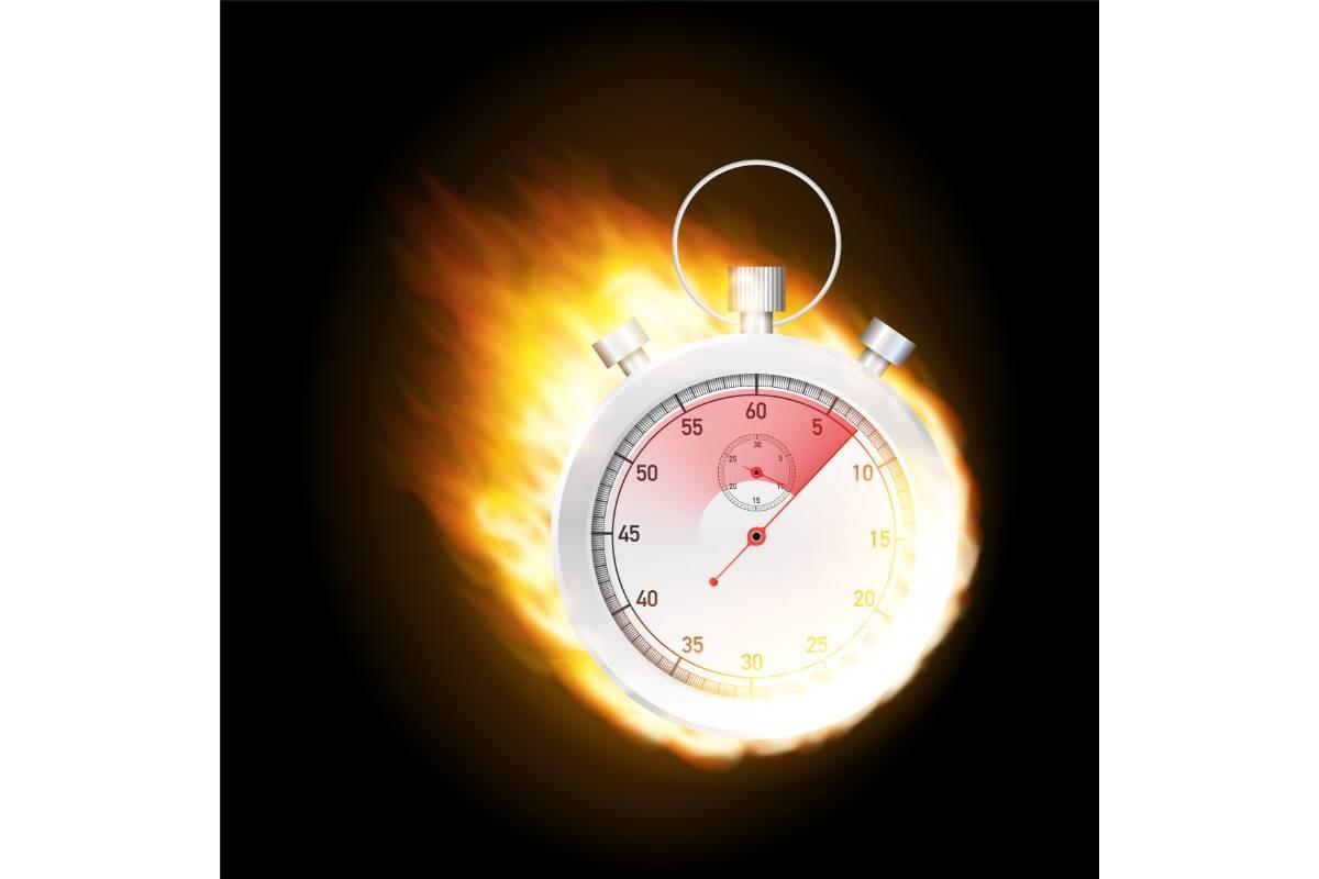 Stopwatch Concept - Faster Sign with Fir