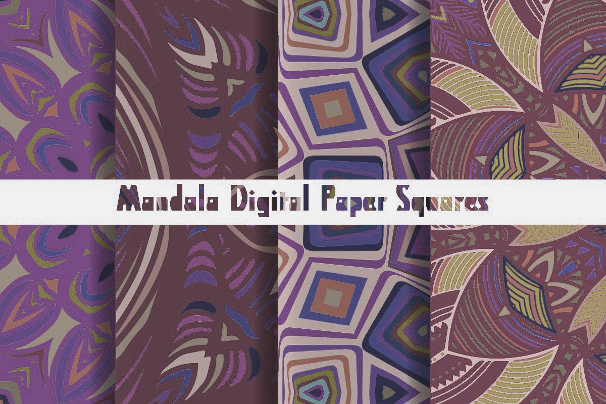 Mandala Digital Paper Squares 4