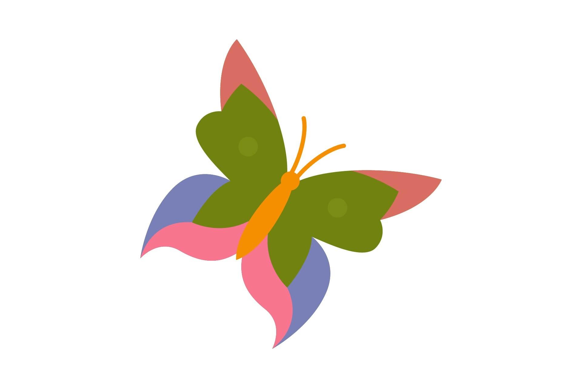 Flat Butterflies Flying