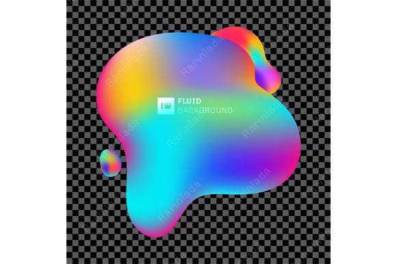 3D Fluid Shape Vibrant Color Transparent