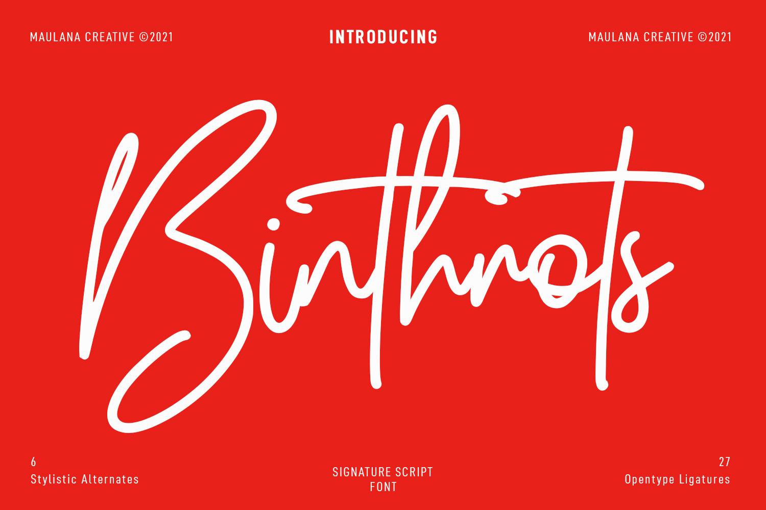 Binthrots Script Font