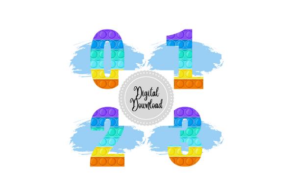 POPIT Number Set 0-9, with Background