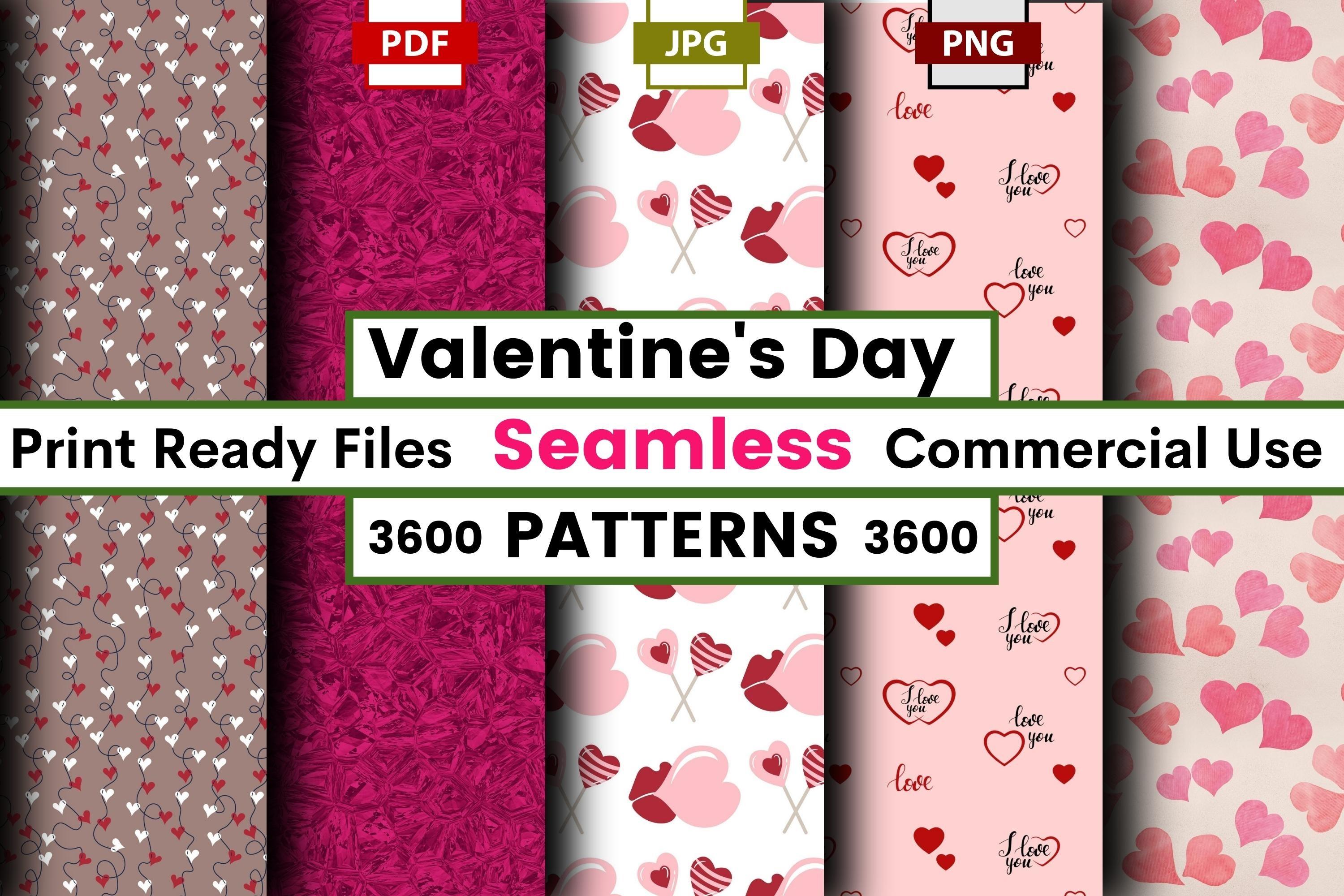 Valentine's Day Seamless Patterns Papers