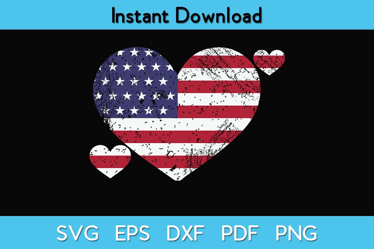 Heart US Flag Patriotic