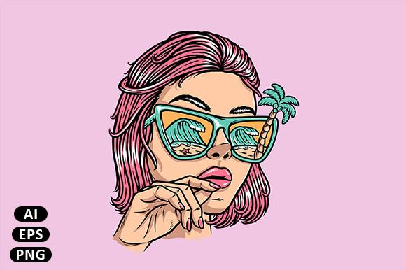 Beautiful Woman with Beach Glasses
