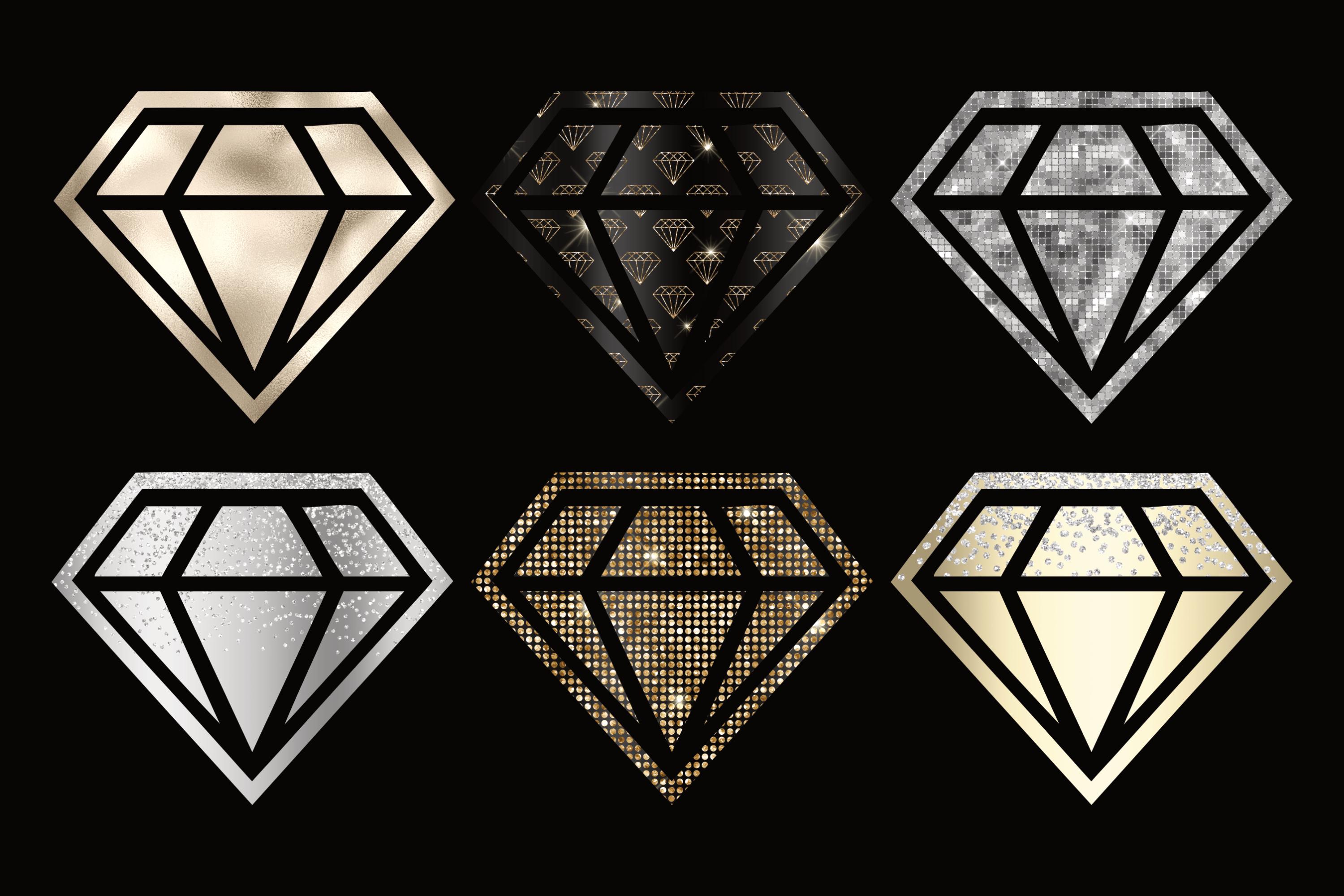 56 PNG Black, Gold and Silver Diamonds