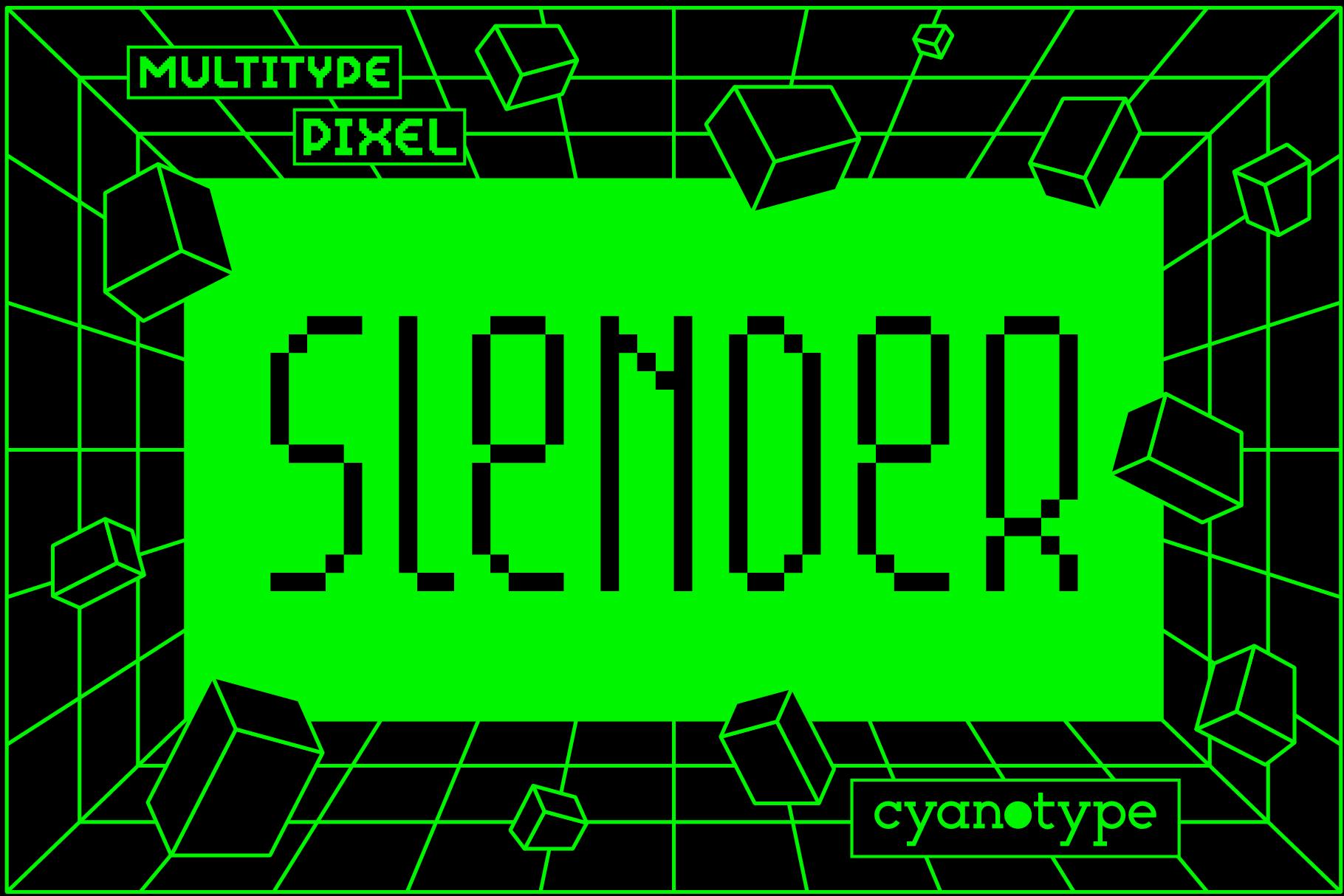 MultiType Pixel Slender Font