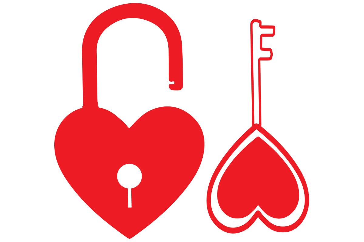 Valentines Love Lock Key Vector