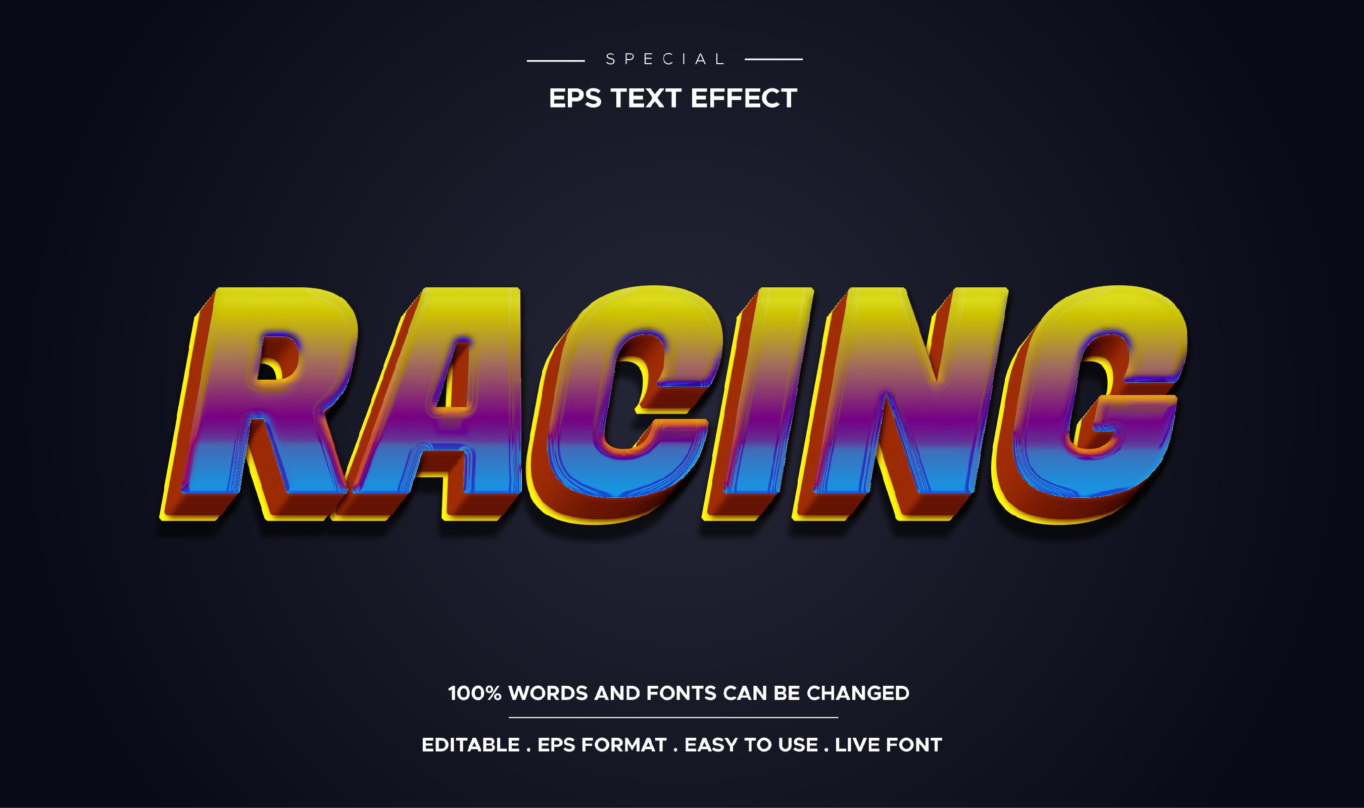 Editable Text Effect Racing Style