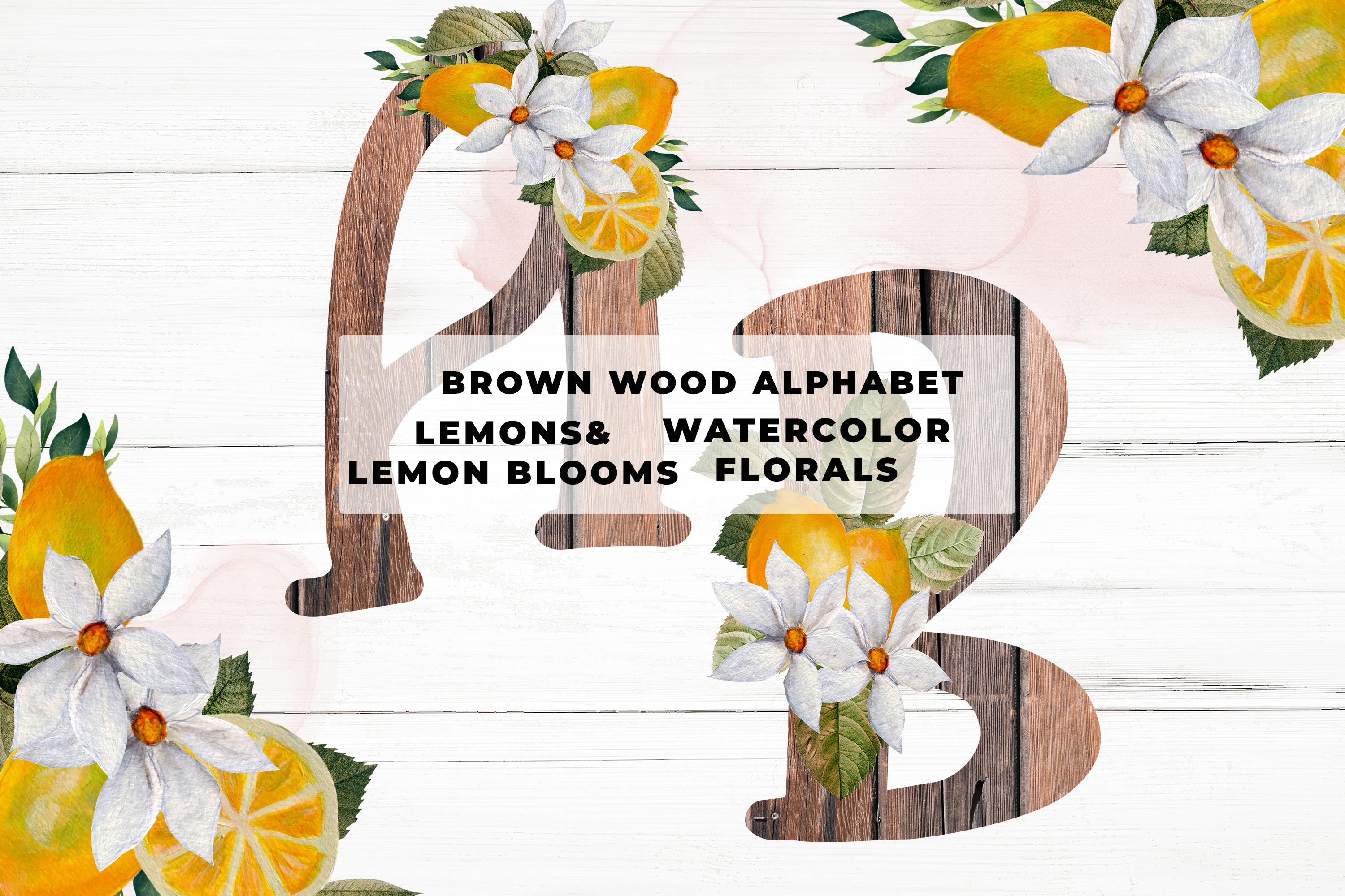 Brown Wood Floral Alphabet