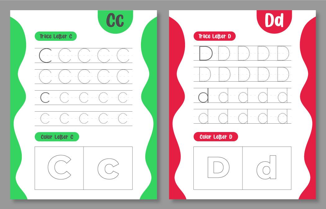 Alphabet Letter Tracing KDP Worksheet