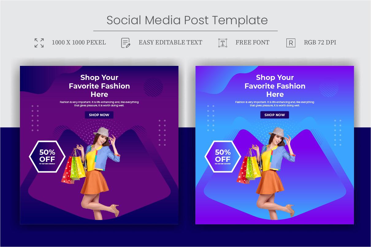 Fashion Sale Social Media Post Template