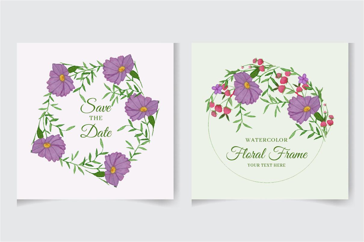 Elegant Watercolor Floral Frame Design 9