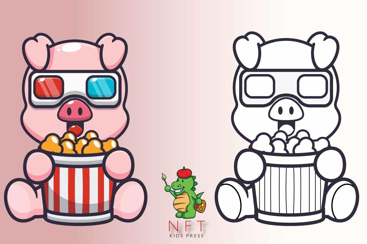 Popcorn Pig Coloring Page