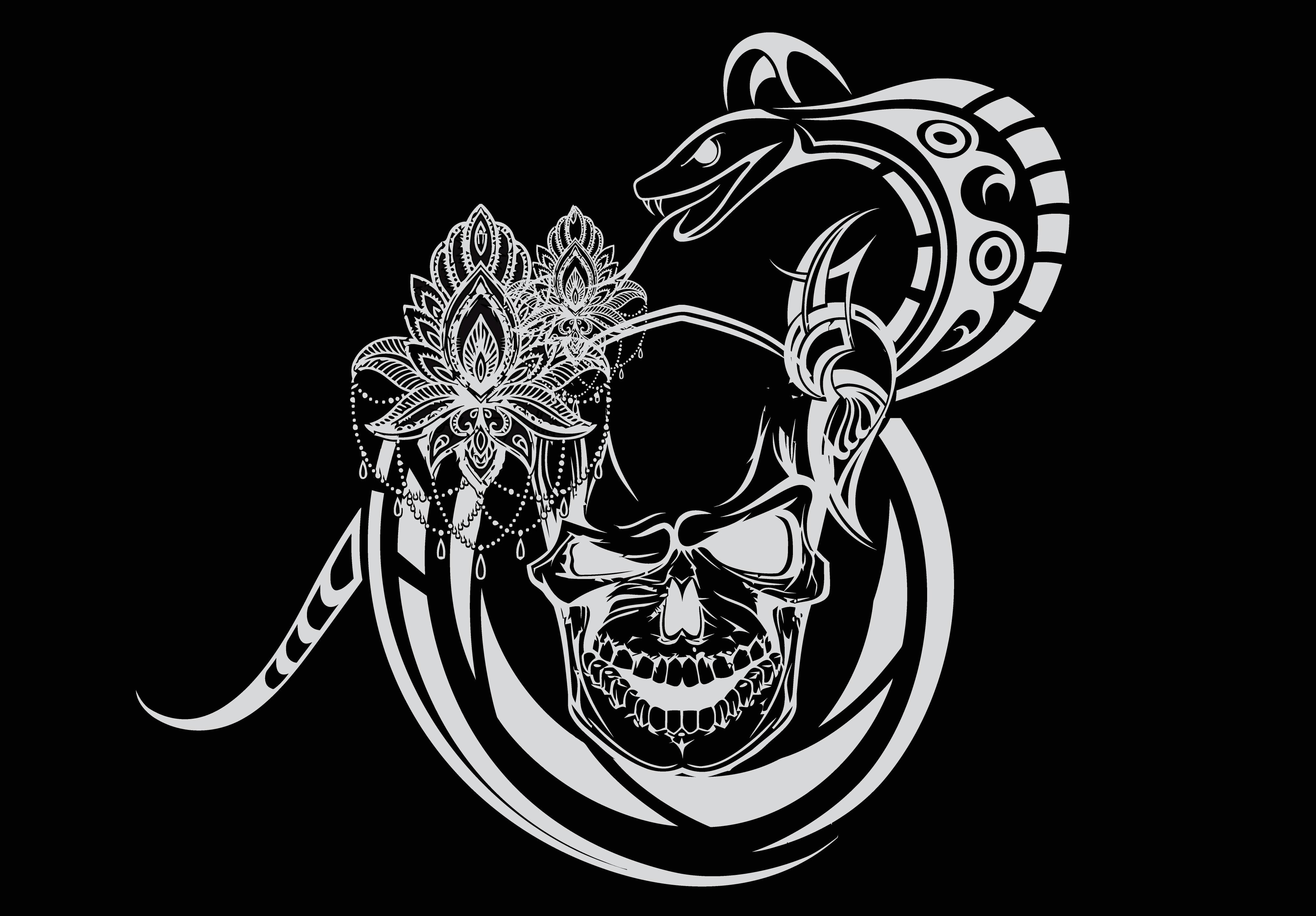 Skull Artwork and Snake Arts