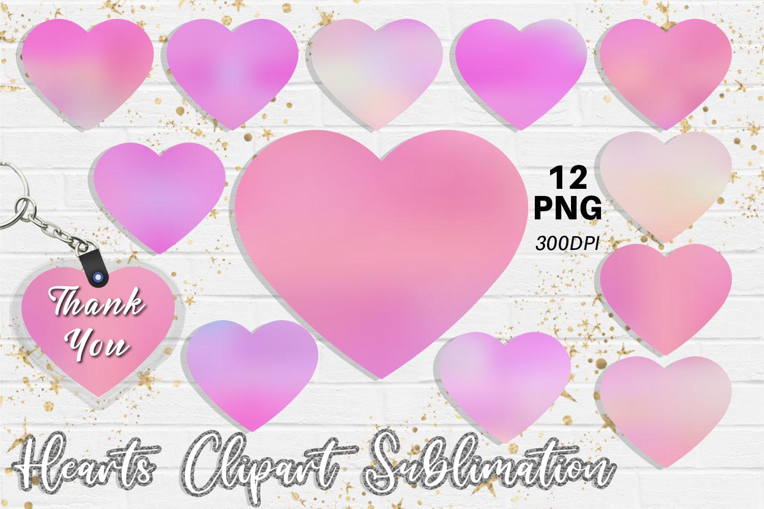 Hearts Sublimation Design Happy Color