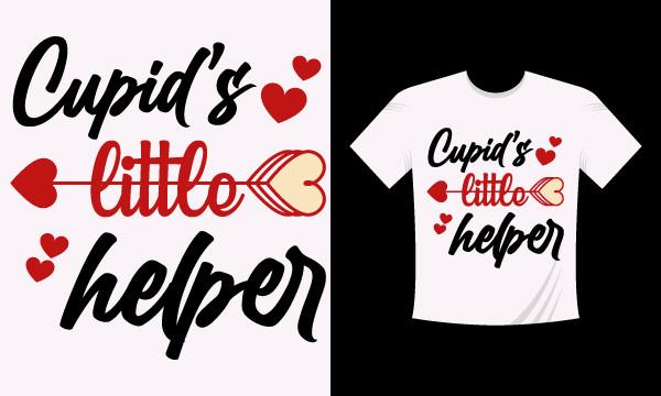 Cupid Little Helper Valentine T-shirt