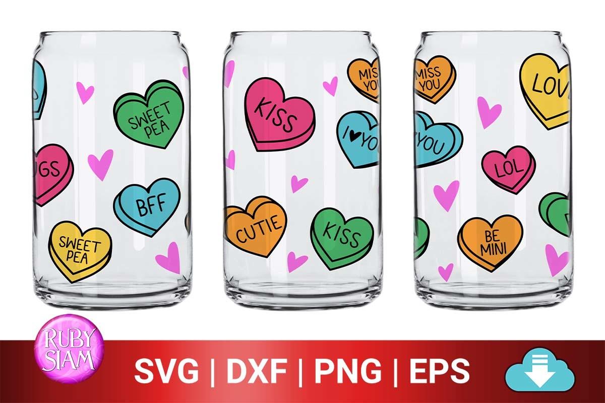 Candy Heart, Valentines Day, Can Glass