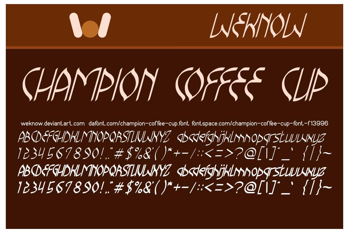 Champion Coffee Cup Font
