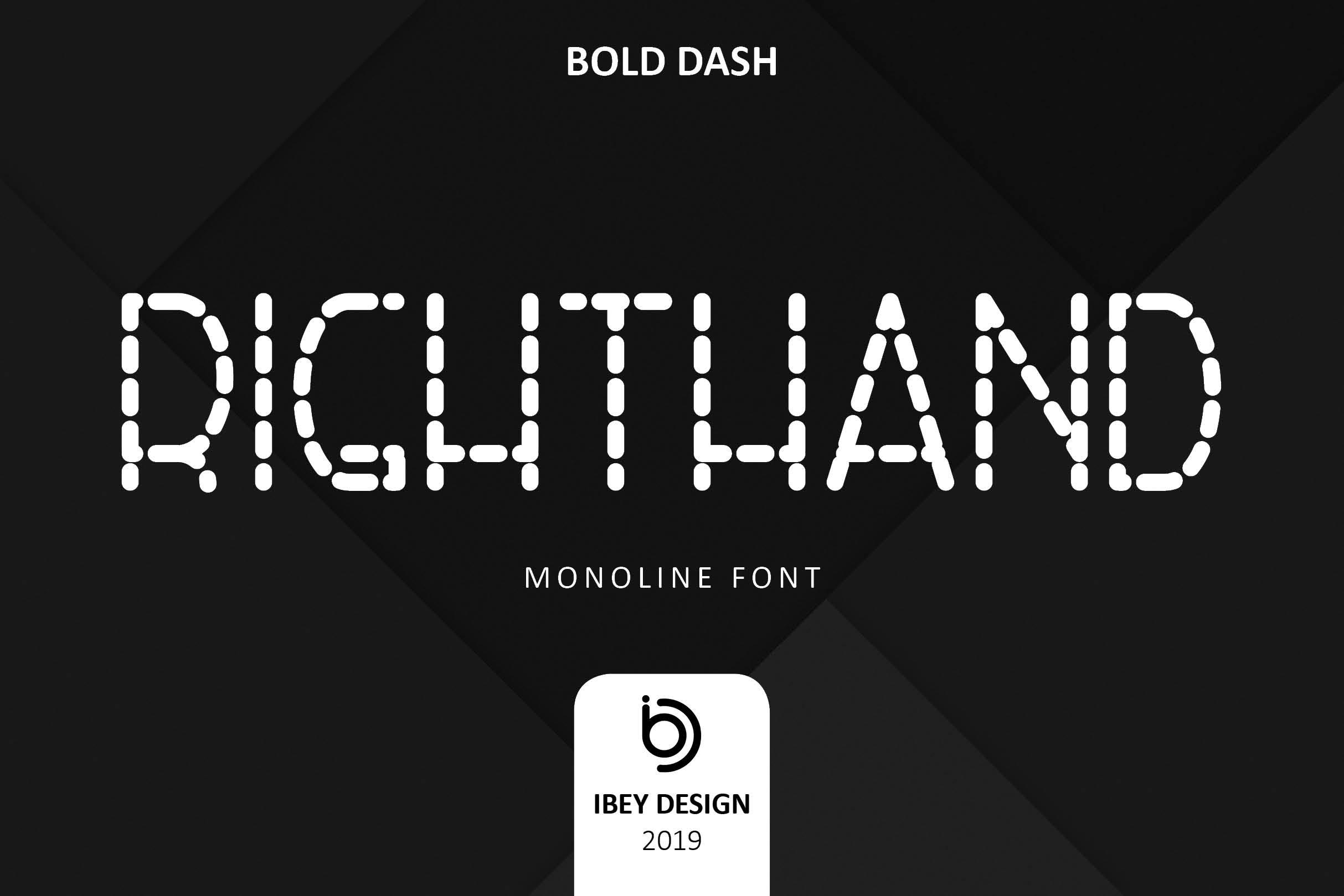 RightHand Bold Dash Font