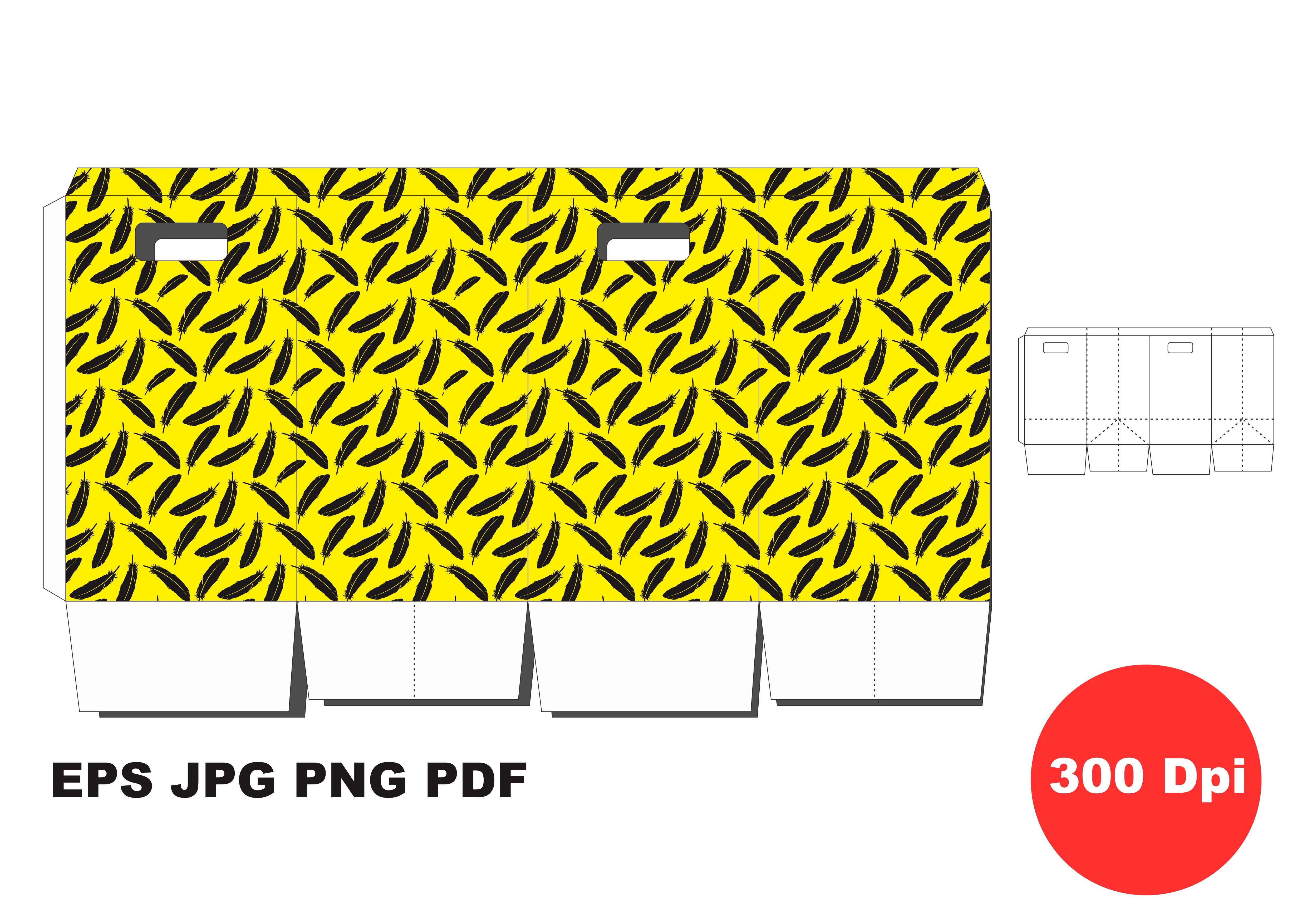 Paper Bag with Feather Pattern Theme
