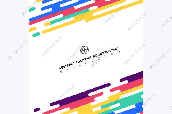 Abstract Colorful Rounded Lines Halftone