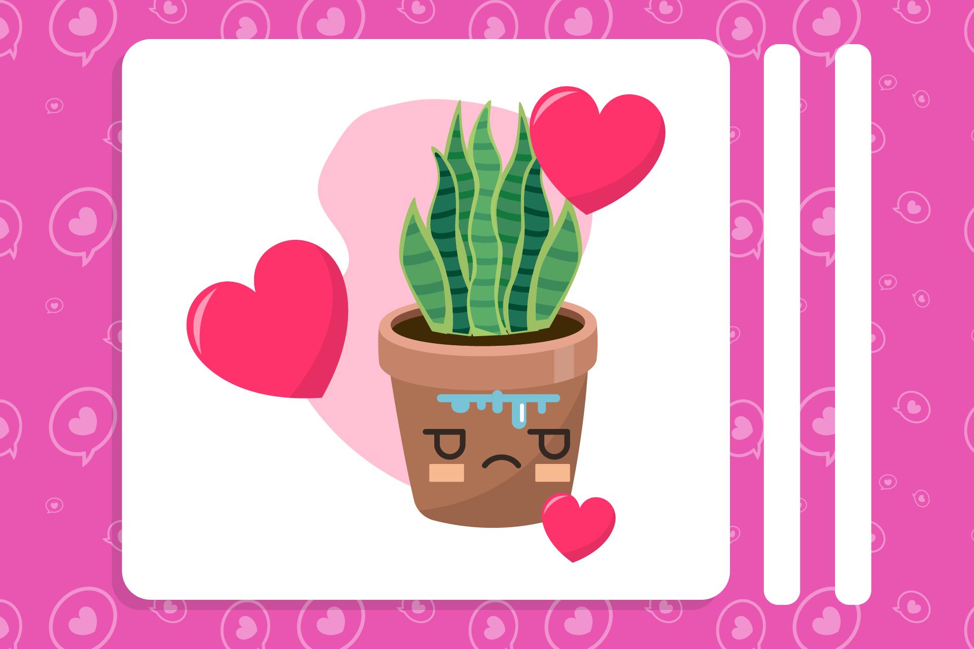 Valentine Romantic Houseplant Art