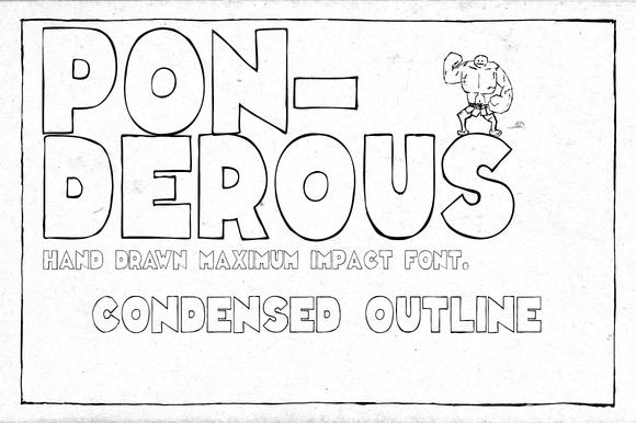 Ponderous Condensed Outline Font