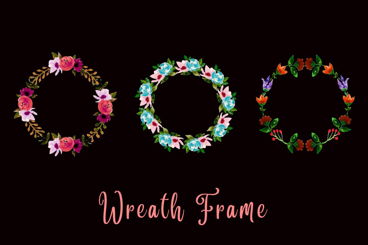 Watercolor Wreath Clipart Print Template