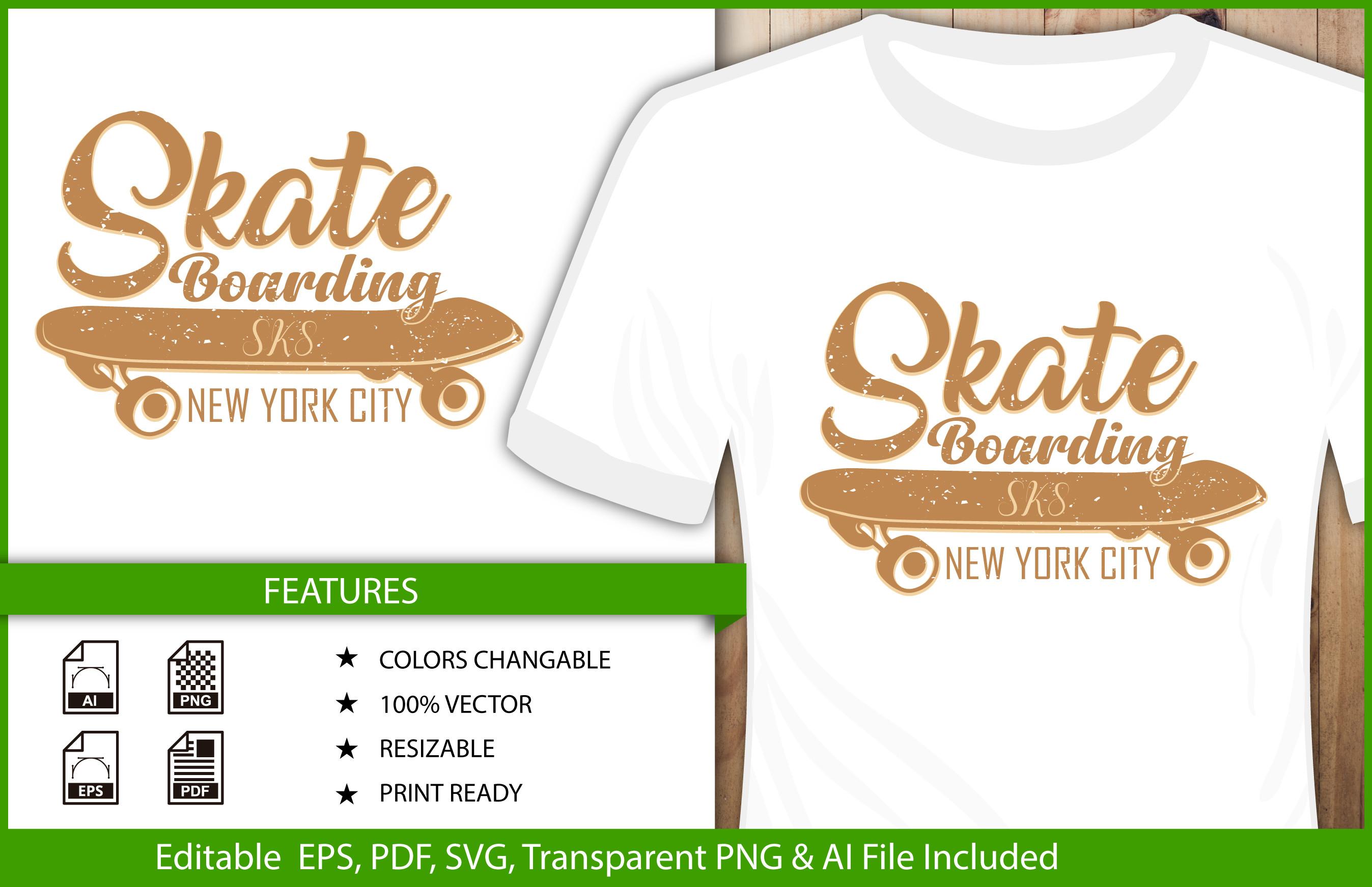 Skate Boaed T-shirt Illustration SK8