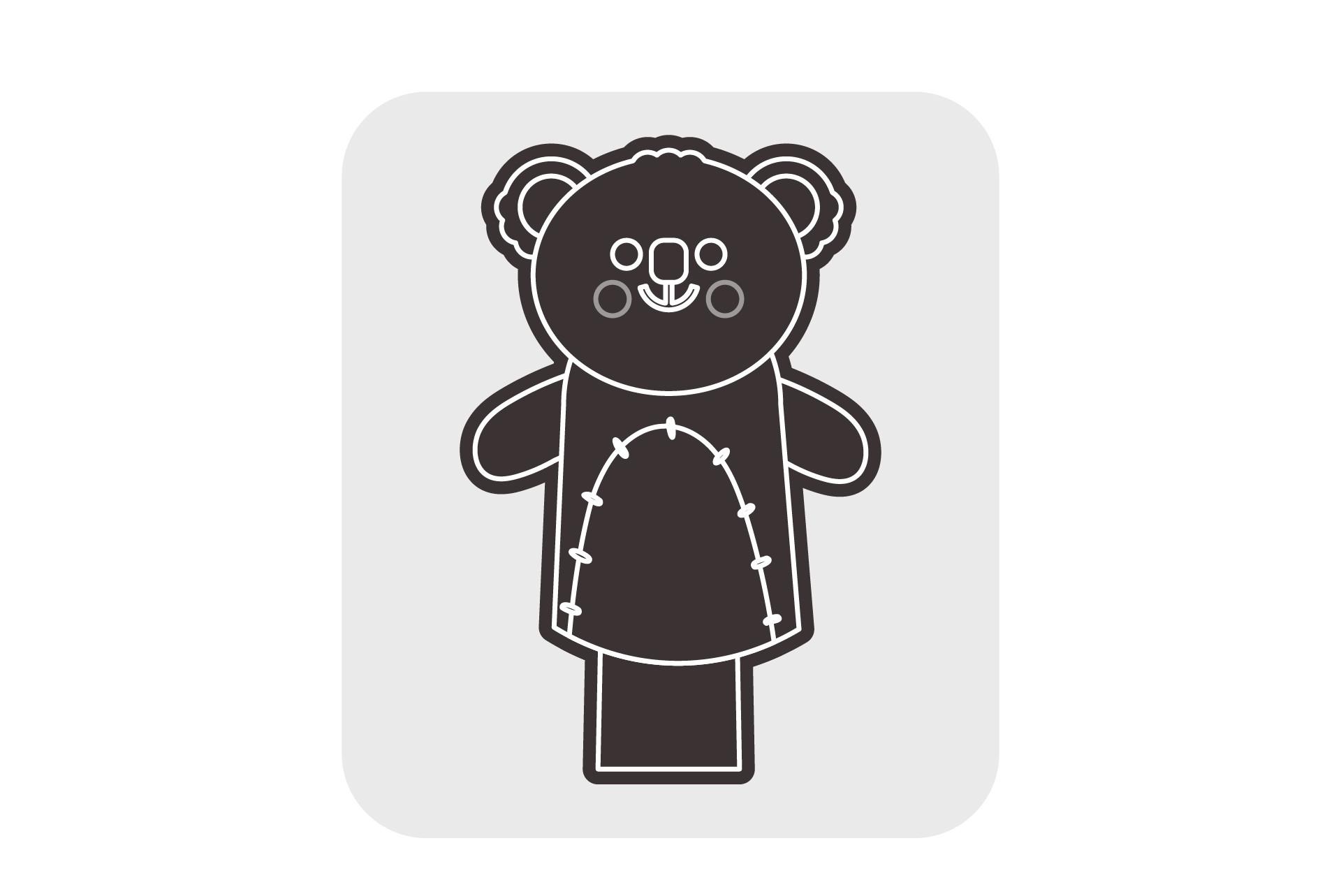 Animal Bear Hand Puppet Stickers