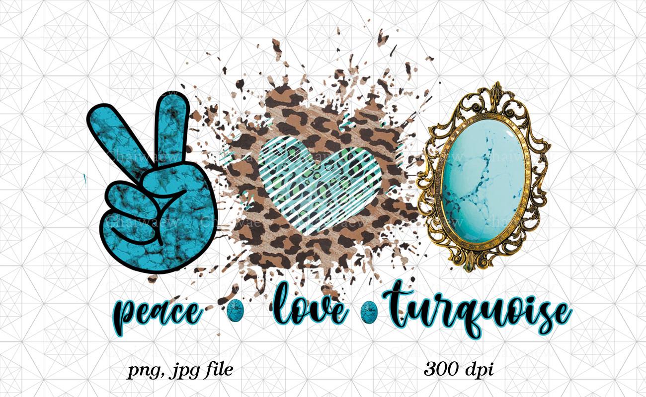 Peace Love Turquoise Western Gem