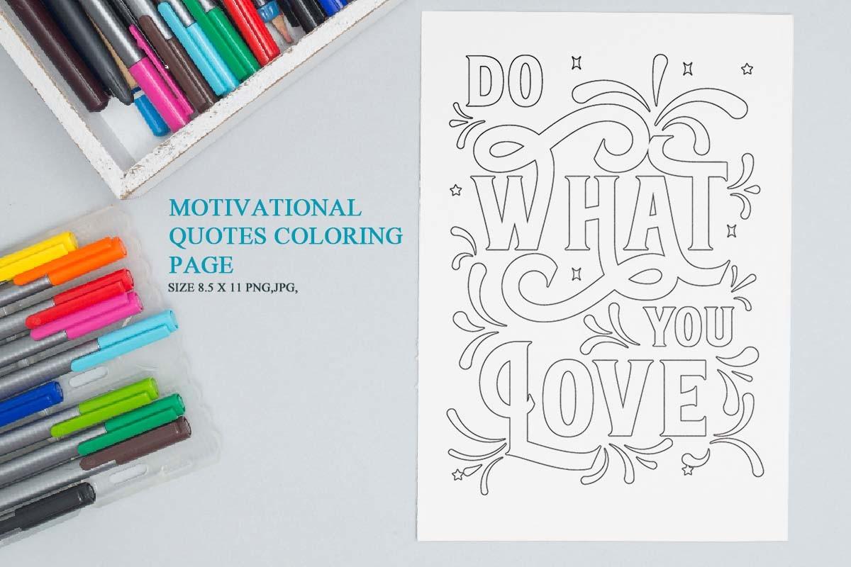 Motivational Quotes Coloring Page