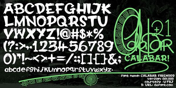 Calabar Firewood Font