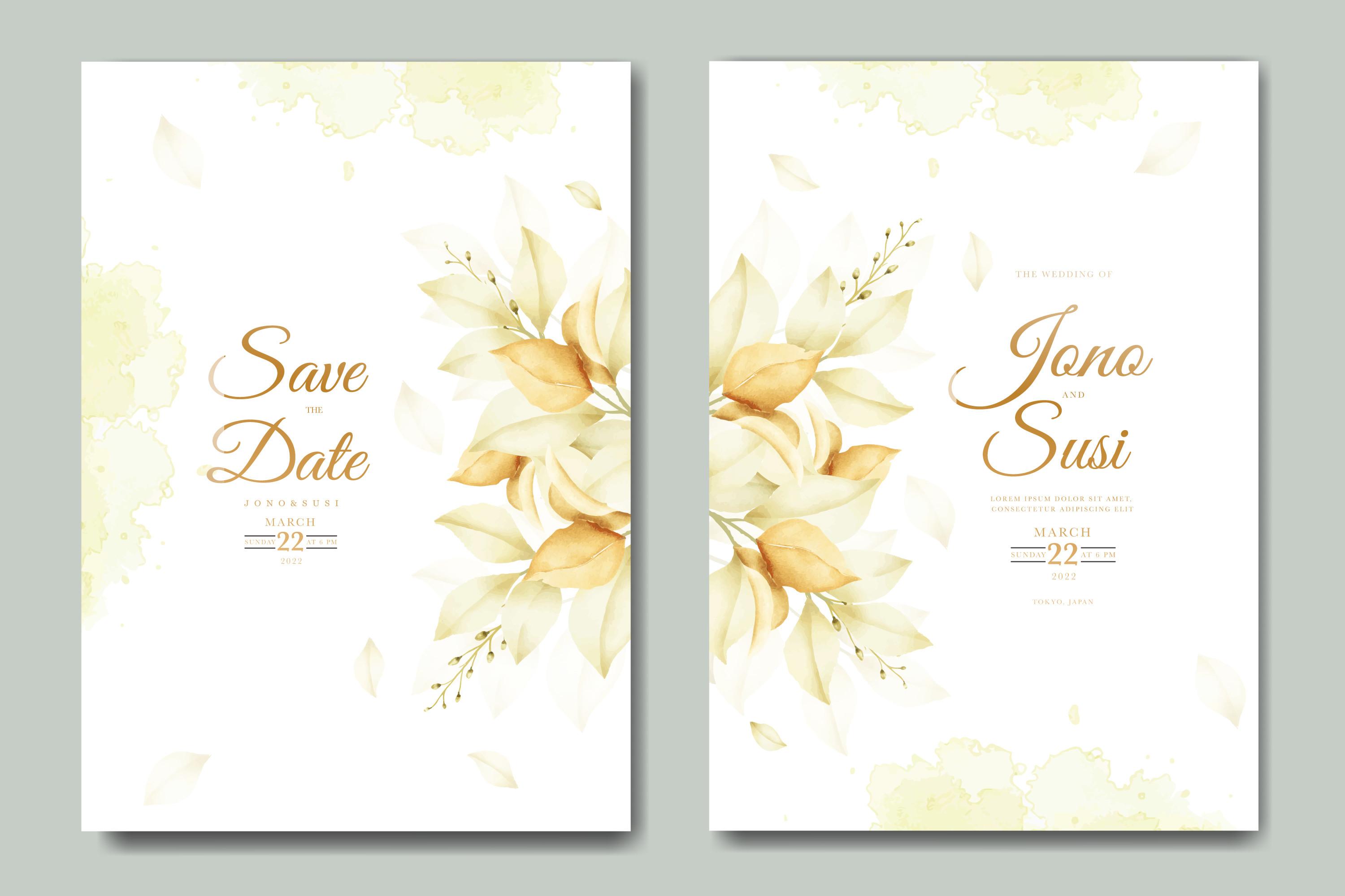 Beautiful Leaves Wedding Invitation Card