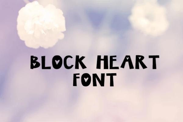 Block Heart Font