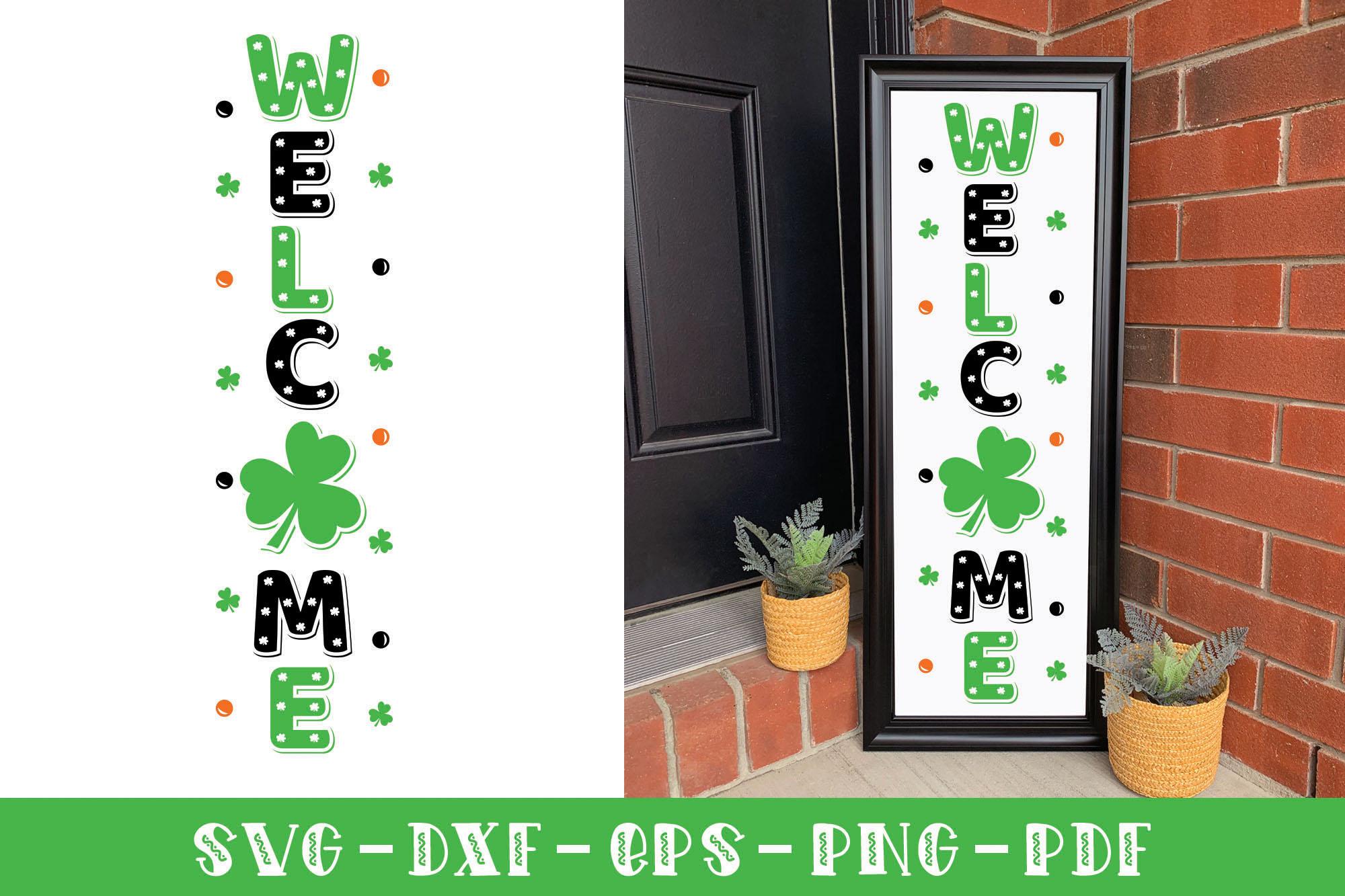 Welcome, St Patrick's Vertical Sign SVG