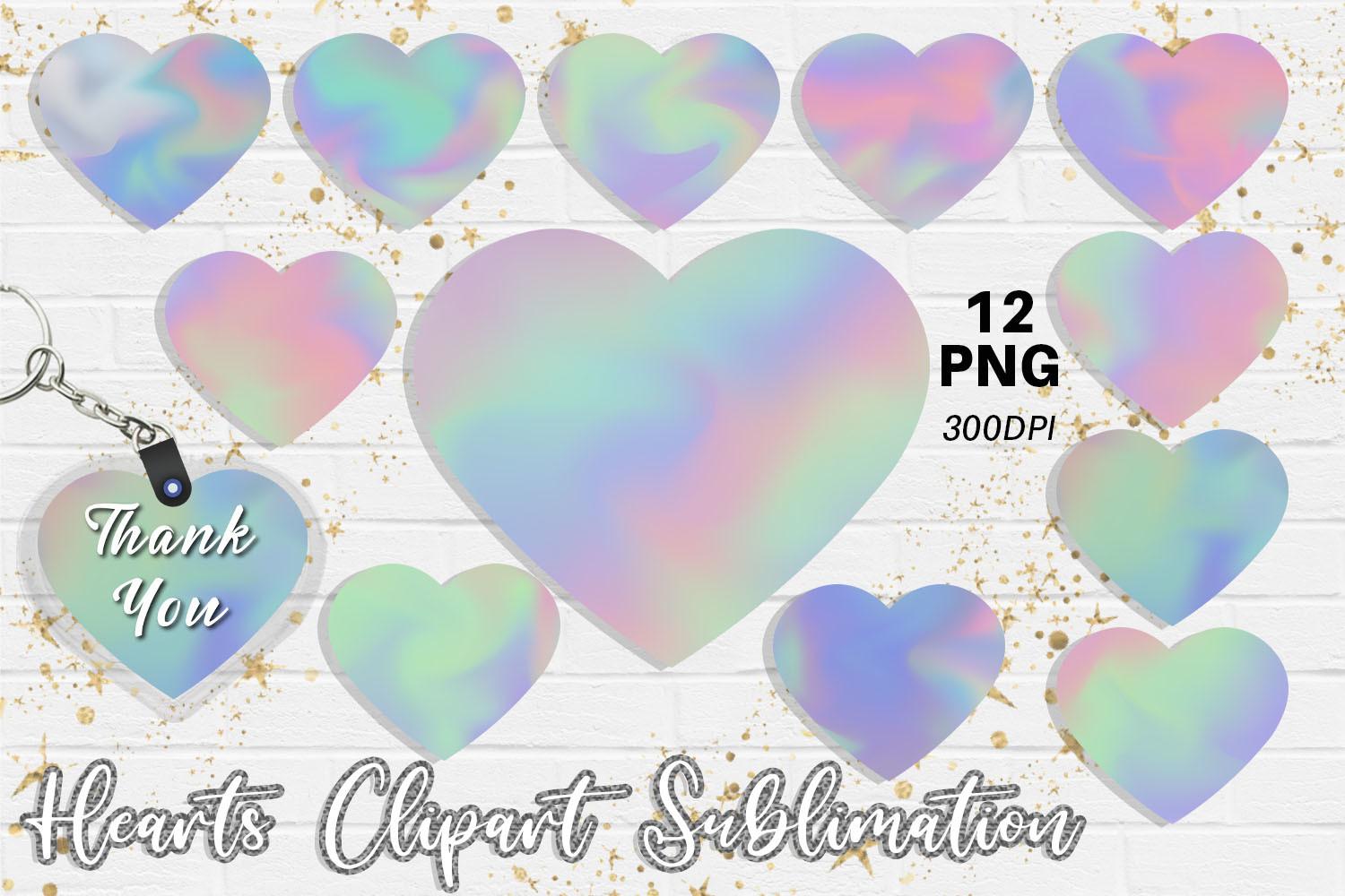 Hearts Sublimation Design Happy Color