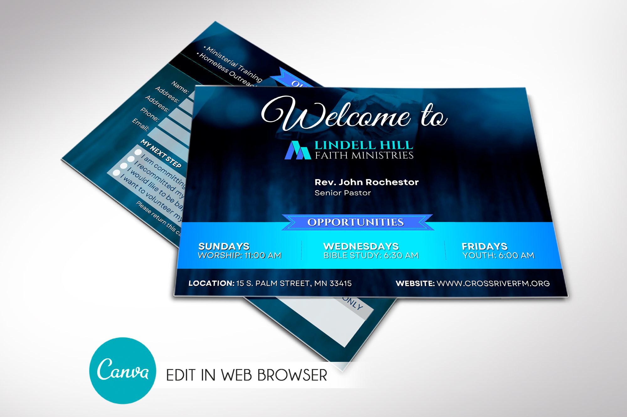 Church Connect Card Canva Template