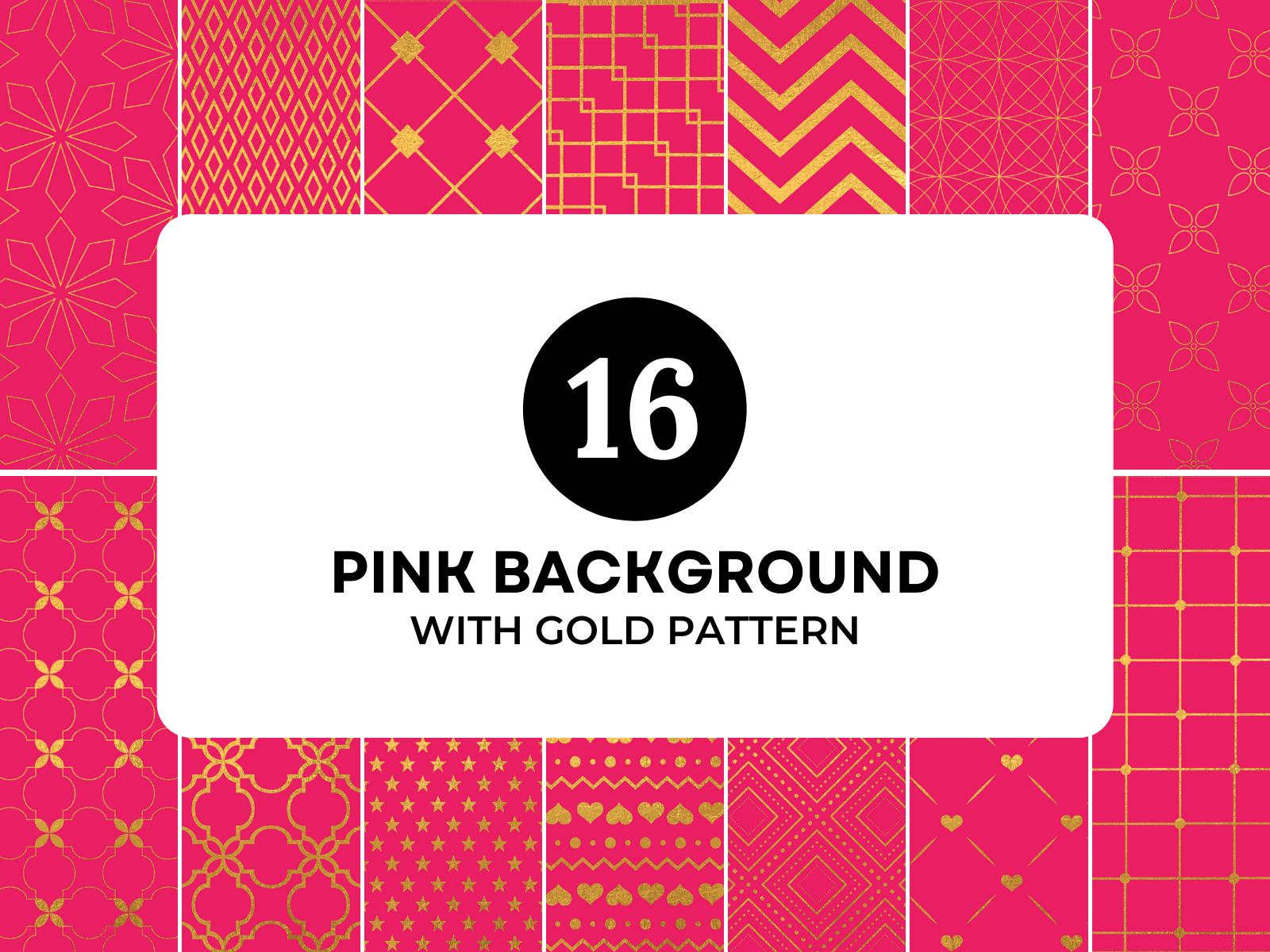 Pink Background with Gold Pattern